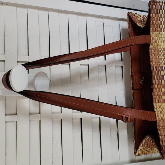 Patricia Nash toscano tote with tassel woven with leather tote new bag - Picture 7 of 9